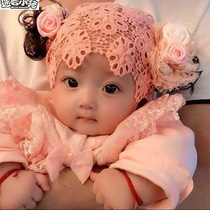 Mini-pig Korean version of children hair with baby wig head decorated with cap head flower baby haircut princess 0 -