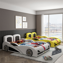 Boy Cartoon Car Bed Children Solid Wood Bed Small Car Bed 1 5 m With Guard Rail Dream Sports Car Leather Bed Customised