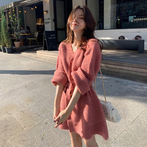 Fairy mode wear dress winter light mature temperament foreign style feminine 2019 skirt with coat fairy inside
