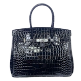 Барсетка, платиновая вместительная и большая сумка через плечо, изысканный стиль, яркий броский стиль, крокодиловый принт