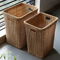 Calligraphy and painting Painting Barrel Imitation Vine woven Dirty Clothing Basket Living Room Snack toy containing basket Dirty Basket Large Capacity