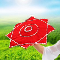 Hand silk flower northeast yangko dance square dance handkerchief duo prop handkerchief professional octagonal towel adult performance