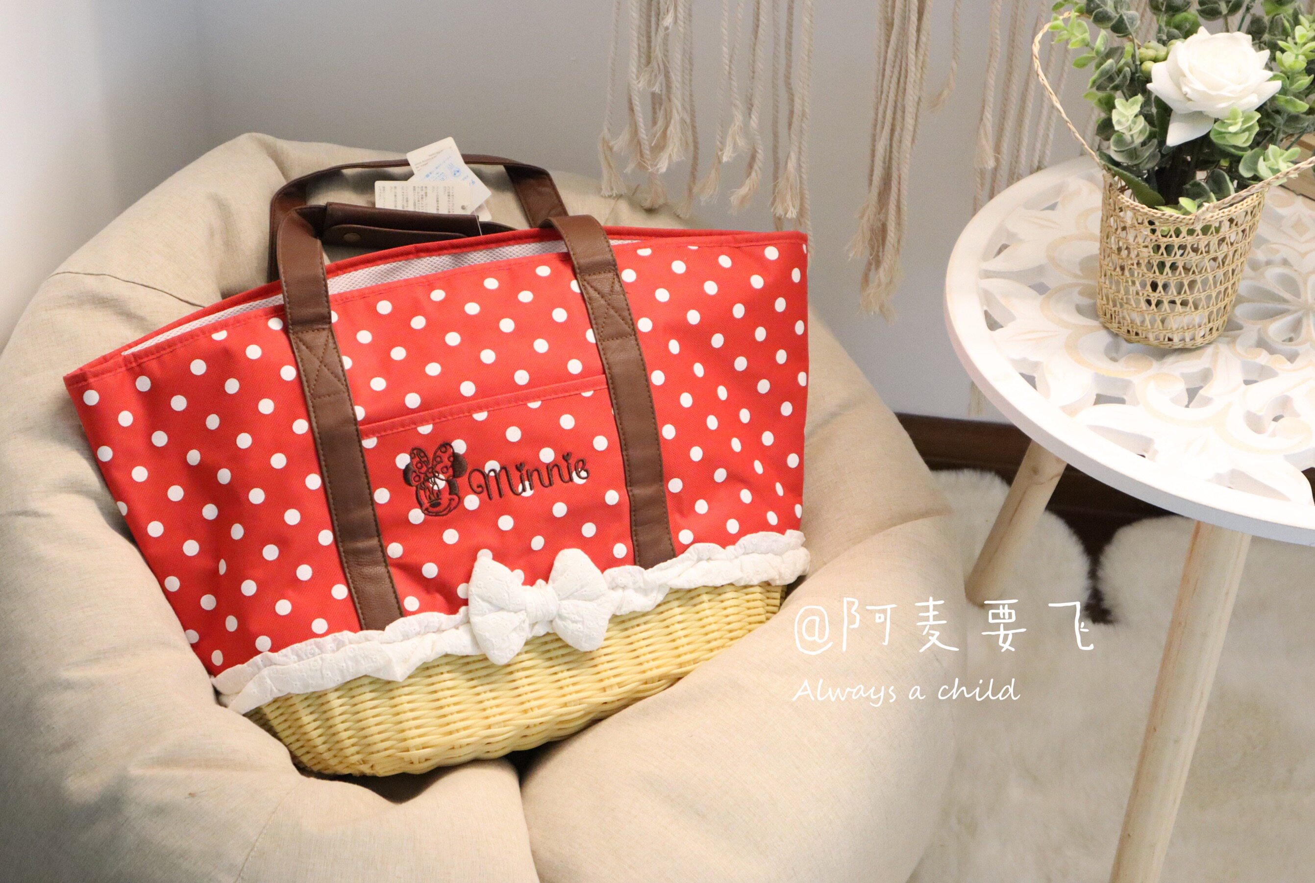 Amai's home ~ Day single big brand D home red Minnie big hand hand woven summer exclusive dog bag