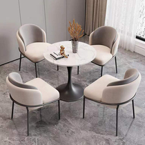 Light luxury modern one table four chairs sales office negotiation table and chair combination Italian hotel business reception net red small round table