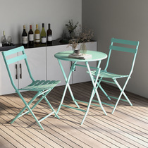 Net red wind ins milk tea shop table and chair combination café dessert outdoor simple outdoor folding out of the chair set