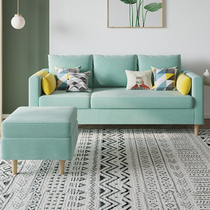 Sofa small apartment Nordic simple modern living room fabric sofa combination chaise longue set bedroom rental small sofa