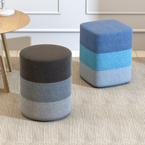 Round stool solid wood shoe stool fashion stool fabric small stool low stool Nordic sofa coffee table stool creative small pier