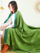 Pure cotton gauze five-layer soft single double towel quilt color cotton cartoon bear Xia Liang quilt blanket Lunch break towel blanket