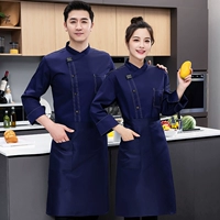 Синий лонгслив, фартук