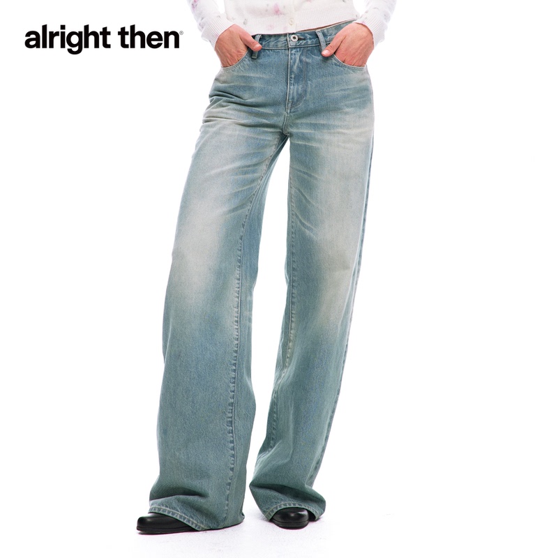 Alright Then, 005L Low-Rise Straight-Leg Vintage Distressed Washed Jeans Alright Then, 005L Low-Rise Straight-Leg Vintage Distressed Washed Jeans