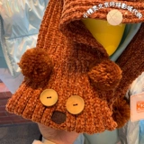 Трикотажный удерживающий тепло шарф, с медвежатами, подарок на день рождения