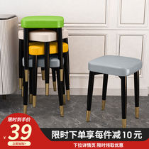 Home Dining Table Bench Light Lavish Soft Seat Bench Brief Modern Stackable Stool Living-room Bedroom Small Short Stool Makeup Stool