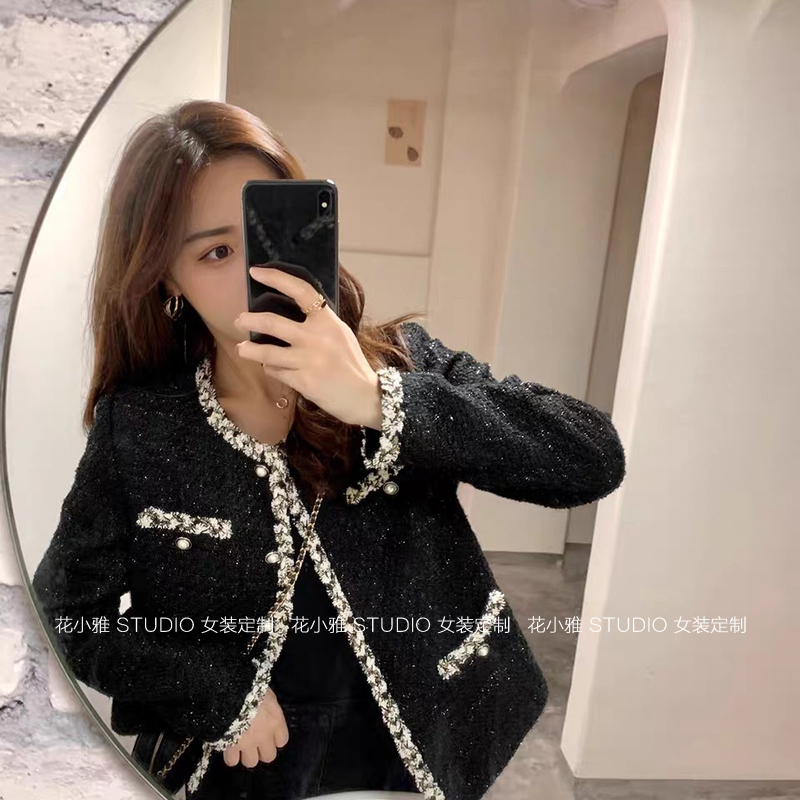 Black Chanel-Style Jacket for Women, Autumn/Winter 2026 New Model, Petite Size, Thick Padded French-Style High-End Short Coat Black Chanel-Style Jacket for Women, Autumn/Winter 2026 New Model, Petite Size, Thick Padded French-Style High-End Short Coat
