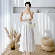 2022 new advanced sensational style first love snow spinning long dress white harnesses one-piece dress cardigan and two suit womens summer