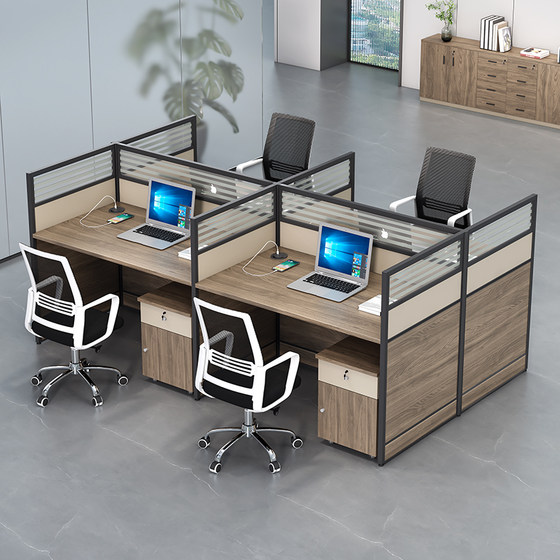 책상 심플 모던 4/6인용 사무실 테이블 직원 테이블 사무실 책상과 의자 조합 사무실 카드 좌석 테이블