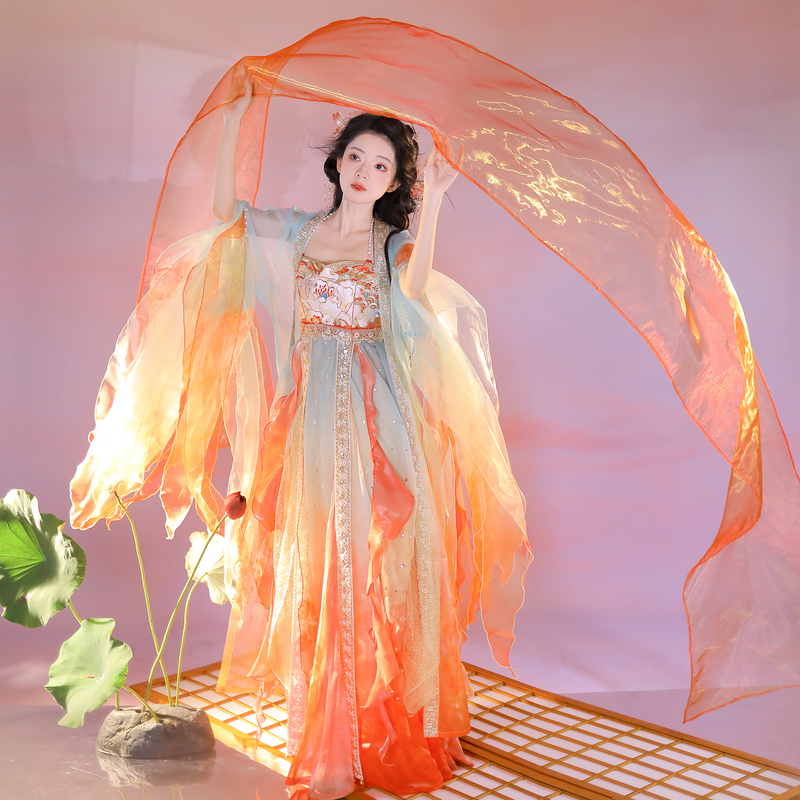 Hanfu Women's Tang-Style Chest-Length Heizi Skirt Set with Elaborate Embroidery, Butterfly Large-Sleeve Shirt, Chinese Style, Super Fairy-Like Summer Princess Dress