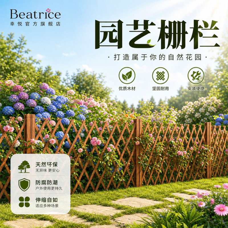 Anticorrosion Wooden Fence, Lawn Divider, Vegetable Patch Fence, Retractable Fence, Outdoor Vegetable Garden, Yard, Garden Trellis