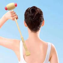 (Pack of 2) Wooden handle does not ask for help back massage scratching back scratching device cervical spine fitness hammer