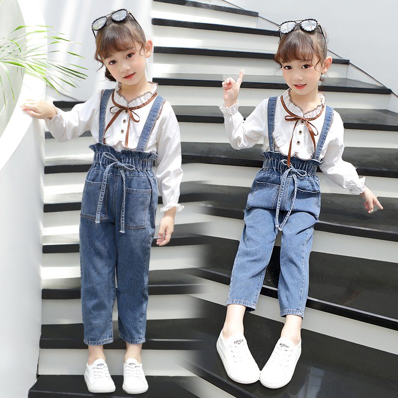 3 trẻ em mặc 4 cô gái quần denim vành đai 5 mùa xuân và mùa thu 2020 mới 6 trẻ em từ 7 cô gái 10 quần dài 12 tuổi 8.