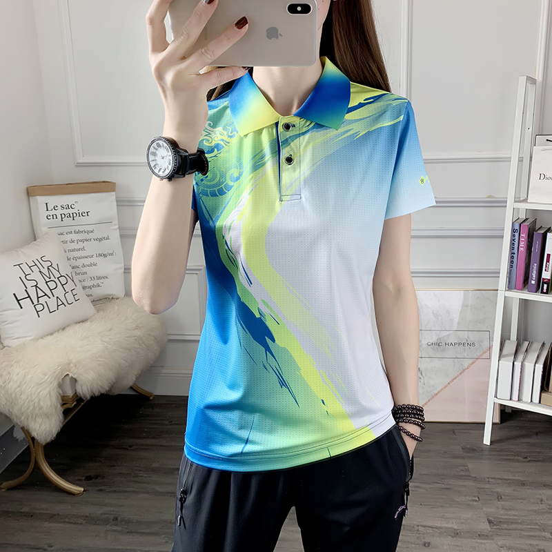 Slow Dry Short Sleeve Summer Sportwear Running Group with loose ice wire fitness POLO T-shirt Men