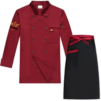 Бордовый лонгслив, фартук