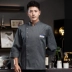 Polyester-Cotton cao cấp lưới thoáng khí áo liền quần đầu bếp ngắn tay nam mùa hè nhà hàng khách sạn nhà bếp phục vụ quần áo đầu bếp màu trắng tinh khiết đồng phục nấu ăn áo bếp nữ 