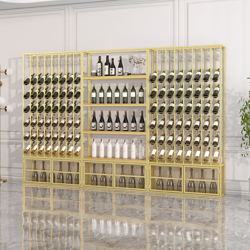 Red wine rack inclined Iron wine cabinet commercial simple industrial wind red wine shelf floor wine rack storage cabinet