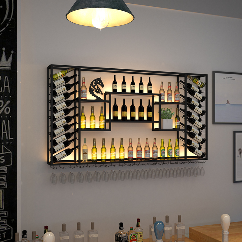 Red Wine Shelf Wall-mounted Foreign Wine Wine Home Creative Pendulum Twill Bar Bar Bar Bar Bar Bar Wine Rack Shelf
