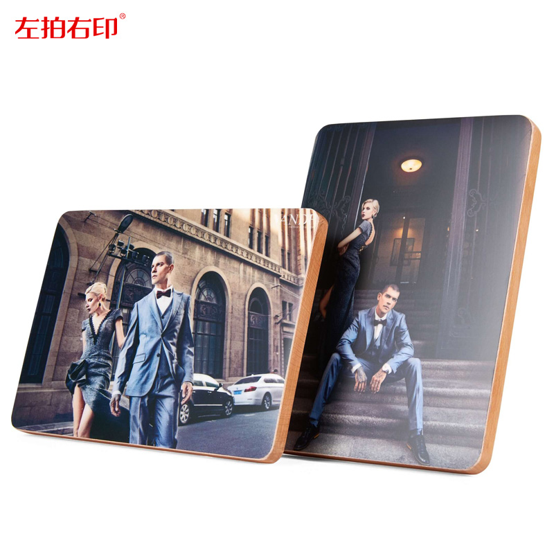 Photo Library Simple Solid Wood Stand Photo Customized Wedding Photo Preparation Frame Making Couple Memorial Writing Truth Frame