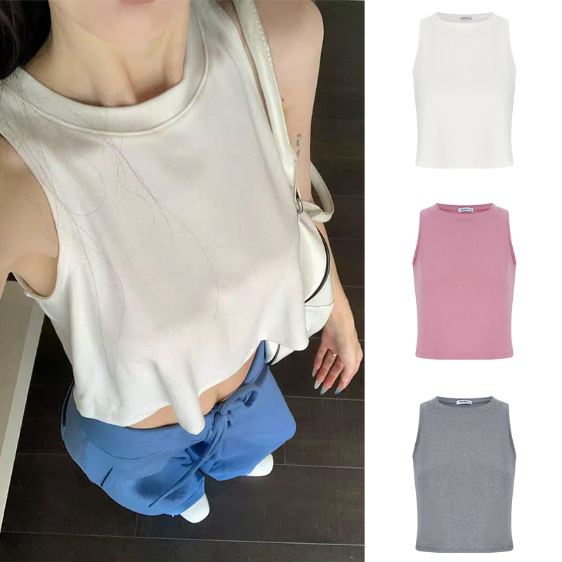 Mosesqueen White Camisole Summer Outerwear Loose Sexy Crop Top Sleeveless Top Mosesqueen White Camisole Summer Outerwear Loose Sexy Crop Top Sleeveless Top