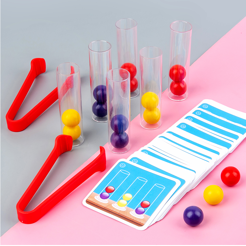 Thinking Game Special for Delicate Action Training Puzzle Early Test Tube Clips Bead Cards Pairing Small Ball Toys
