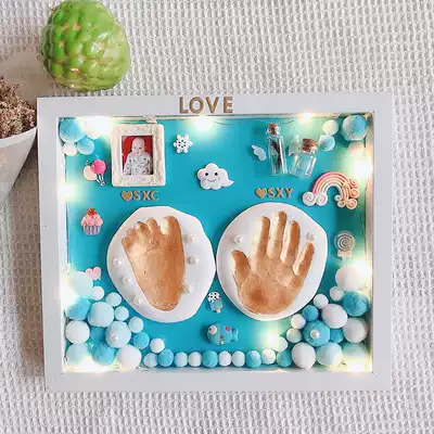 Baby handfoot prints, footprints, souvenirs, Baby Full Moon, handprint, 100-day gift, fetal hair, permanent one-year-old