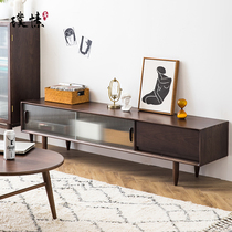 TV Cabinet Small Household Type Living Room Solid Wood Ultra Narrow section TV cabinet ultra-thin Bedroom main sleeper About light and luxurious