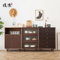 Light Extravagant Mesh Red Bucket Cabinet Solid Wood Five Bucket Cabinet Bedroom Living Room Day Style Ultra Slim Room Combined Large Capacity Narrow Multifunction
