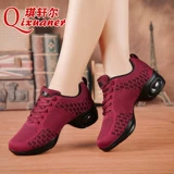 琪轩尔 Женская обувь Plaza Dance Four Seasons Four Seasons Металлическая спортивная обувь для взрослых в середине весеннего весеннего танцевального обуви