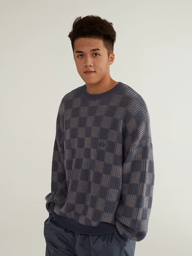 Официальный эквалайзер Ранний весенний свитер мужской схема плановой решетки с плакатой.