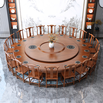 Hotel Electric Big Round Table Hotel Automatic Round Table 20 People 30 People Banquet Hot Pot Table And Chairs Combined Live Magnetic Stove