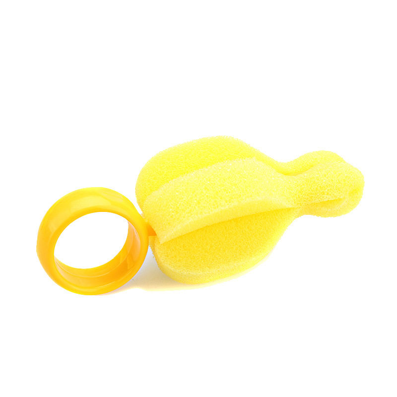 Small white bear rotating foam bottle brushed multifunctional bottle cleaning brush 09237