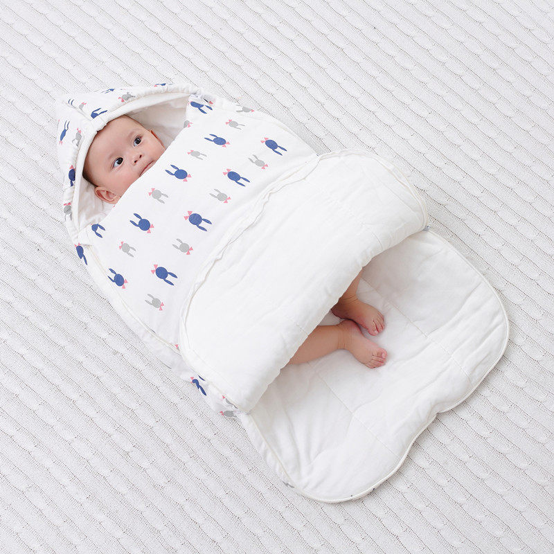 Ballet freshman baby gauze cuddle with baby anti-shock sleeping bag baby's baby swaddle blanket autumn and winter thickened
