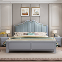American solid wood bed 1 8 m light and luxurious double master bedroom with modern simplicity about 1 5 European style storage soft by princess bed