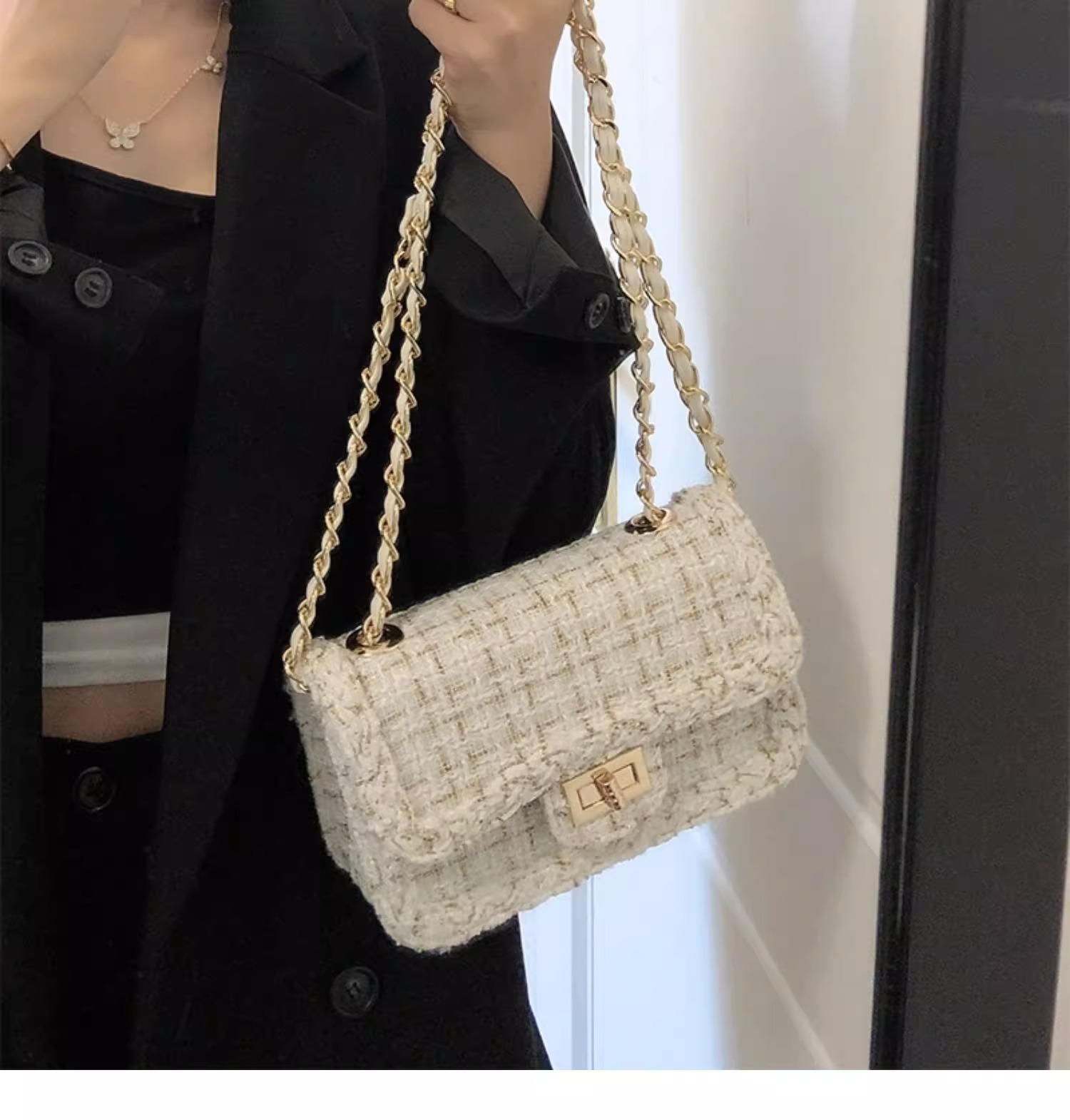 Herbst/Winter Neue frauen Unterarm Kleine Duftenden Wind Stoff Hohe Qualität Einzelnen Schulter Umhängetasche Kette_voghion.com