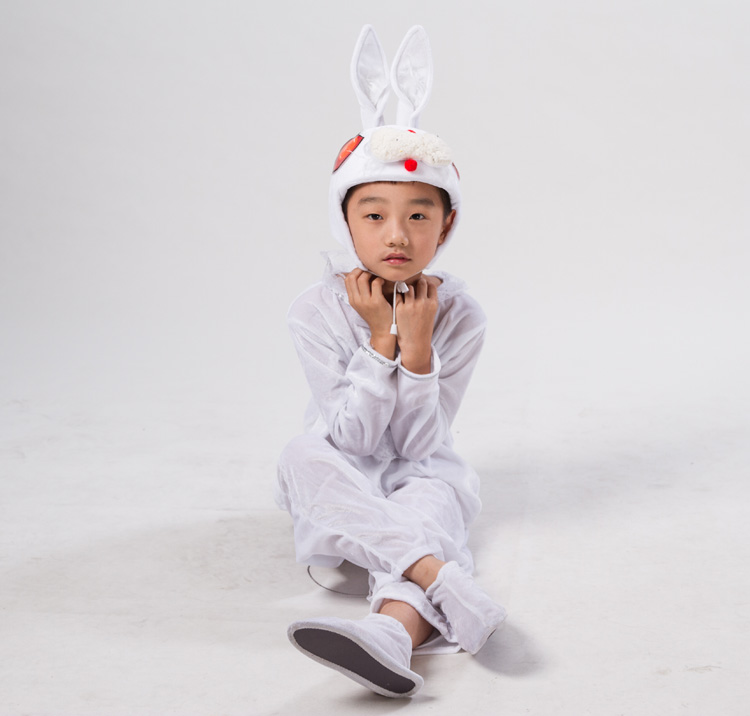 Trang phục động vật cho trẻ em, thỏ, phim hoạt hình, trang phục phụ huynh-trẻ em, truyện cổ tích, rùa, thỏ, chạy, quần áo biểu diễn của trẻ em váy đầm trẻ em 13 tuổi