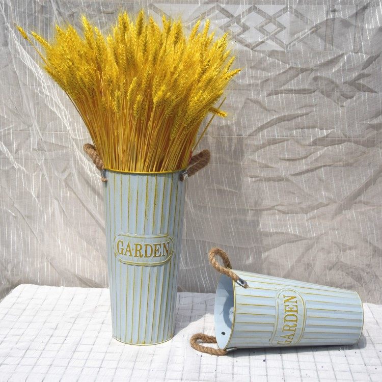 Gold Wheat Ears Living-room Pendulum with dried flower bouquet Opening barley Living room Field Garden Wind Decoration Pendulum with Genuine Flowers