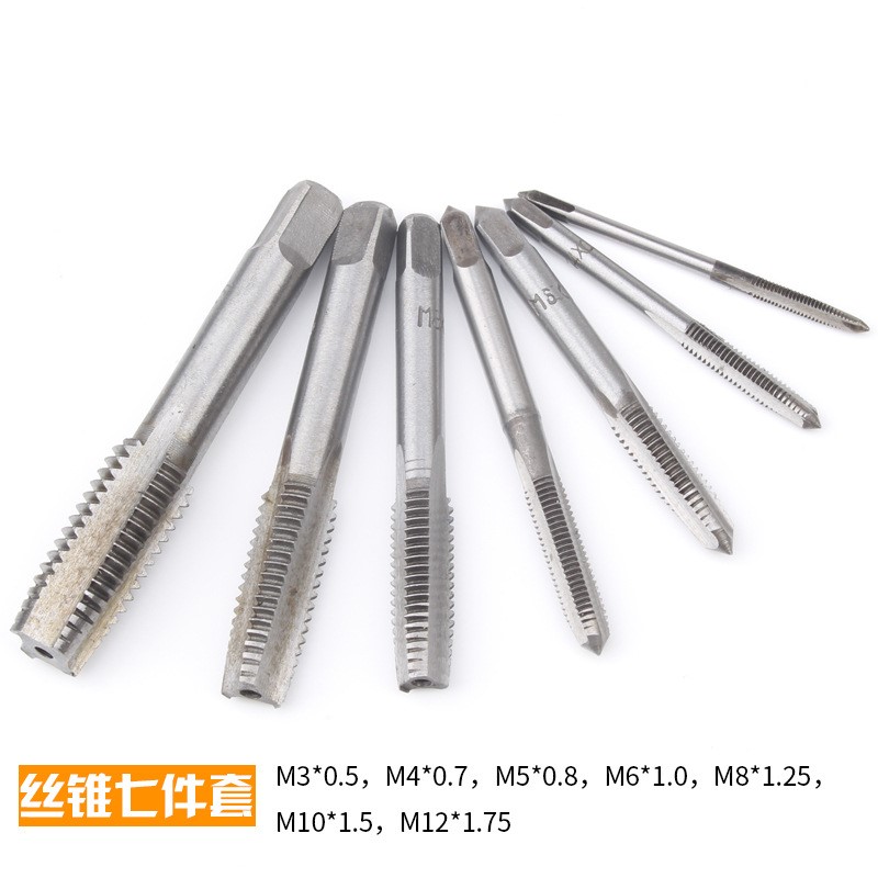 m3u-m12 seven pieces of glove with l screw tapping square handle straight groove suit tapping screw with internal thread tool high price-performance ratio