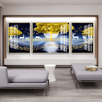 Living room decoration modern simple wall painting sofa background wall painting atmospheric light and luxury triple painting new Chinese-style wall painting