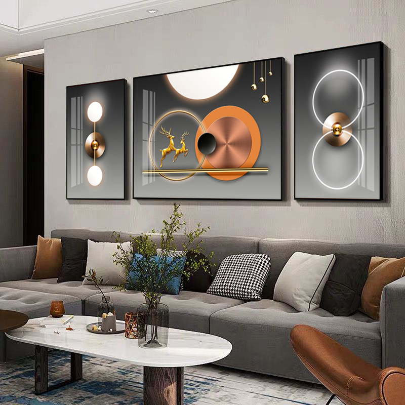 Light extravagant living room triptych decoration painting modern minimalist atmosphere sofa Background wall hanging painting Nordic Xuanguan Corridor hanging painting