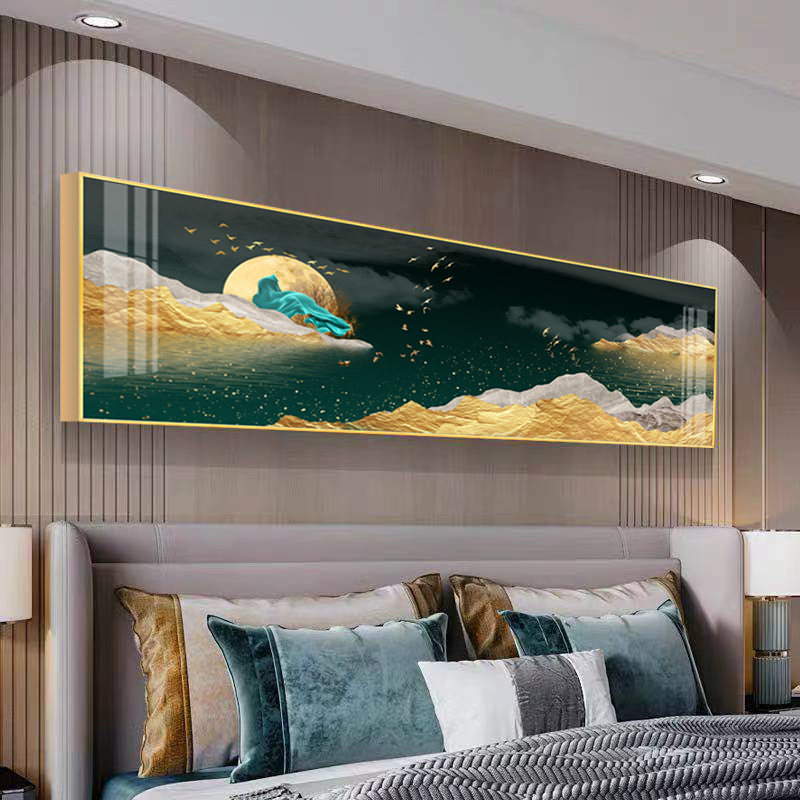 Light Extravagant Bedside Painting Living Room Decoration Painting New Chinese Style Modern Brief Dining Hall Hung Painting Fresco Bedroom Sofa Background Wall