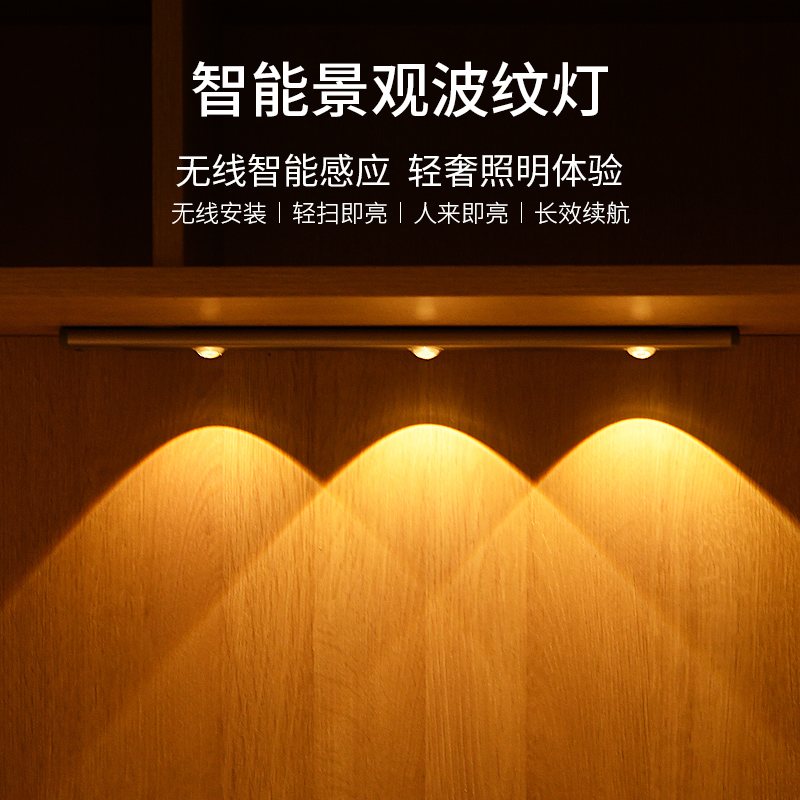 McMugwood rechargeable body induction lamp with wardrobe lamp Home Wine Cabinet Hand Sweeping Magnetic led Overall cupboard light