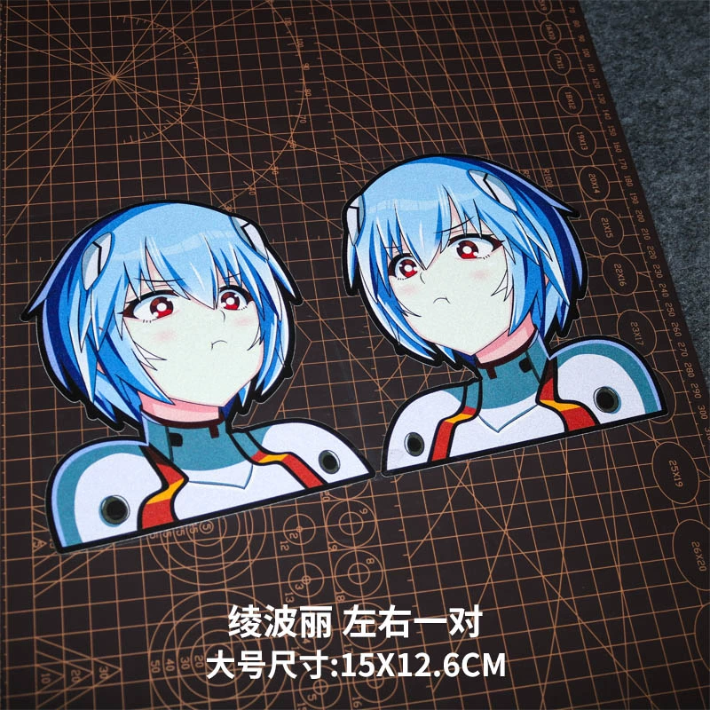 Xe Ô Tô JDM Hợp Thời Trang Miếng Dán Anime Hoạt Hình EVA Evangelion Ayanami Rei Asuka Đau Xe Ô Tô dán decal ô tô 