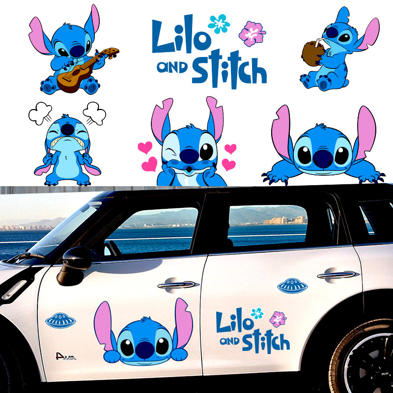 Shi Dizai Car Stickers Cute Cartoon Cartoon Car Stickers New Energy Electric Car Five Rhombus Body Trim